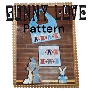 Vintage Quilting Pattern: Bunny Love Collar & Mini Quilt Needle in the Haystack